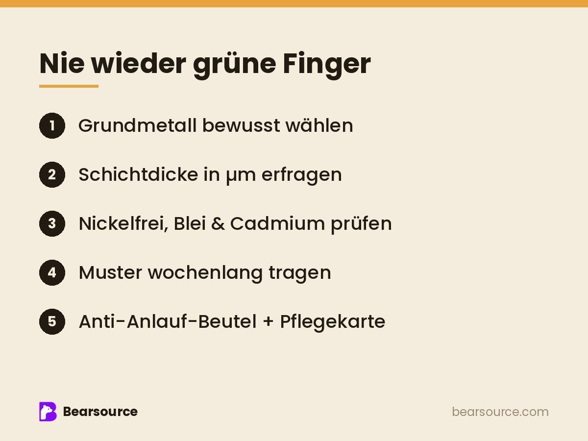 Eigenen Schmuck herstellen lassen: Metalle, Beschichtung und warum Schmuck grün färbt
